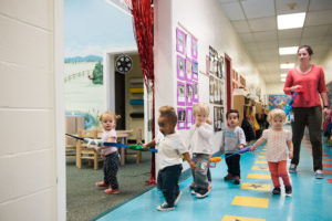 toddler walking hall