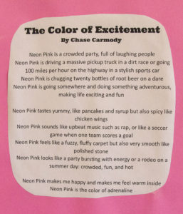 pink color poem