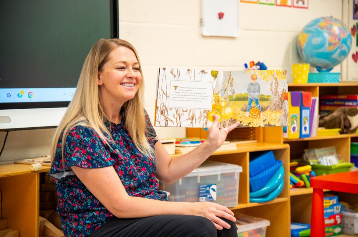 Maura Rice Reading to Class