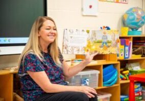 Maura Rice Reading to Class